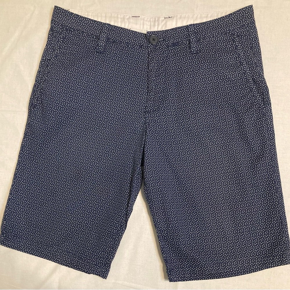 Armani Exchange Blue Men’s Short Size 31 All Over Print Designer Cotton Preppy